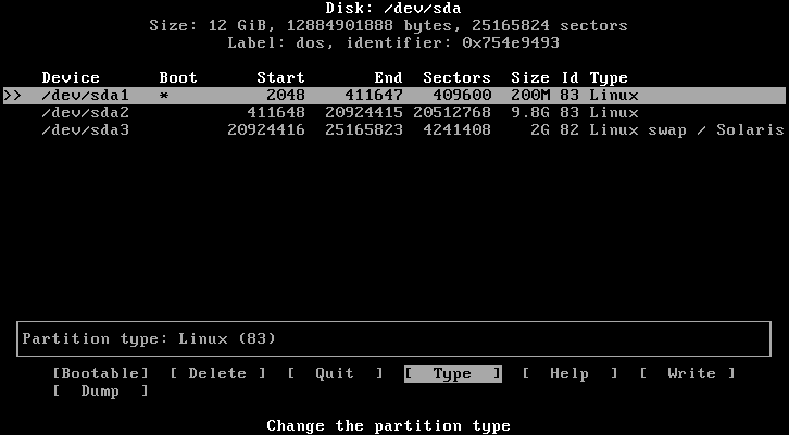 cfdisk BIOS