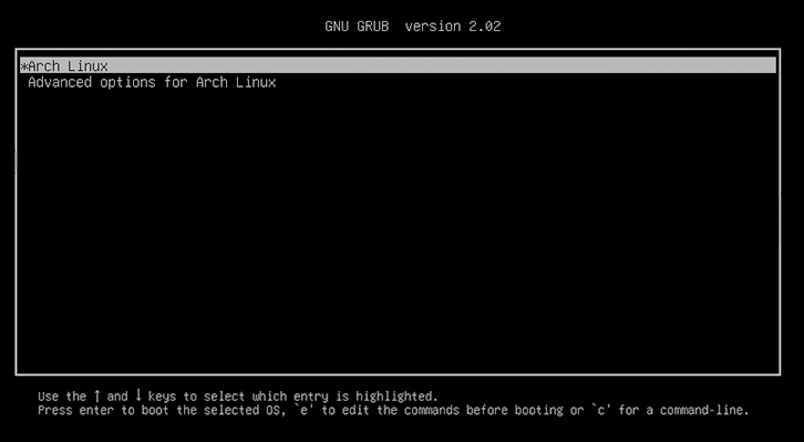 GRUB bootloader